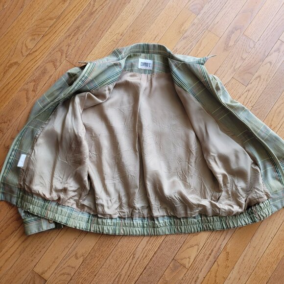 Conrad C Collection Plaid Bomber Jacket Collar SZ 12 Preppy Tennis Prep - Picture 8 of 16